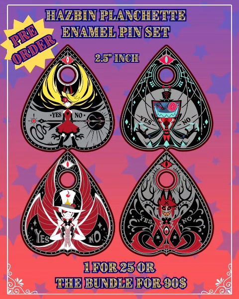 (Pre-Order) Black Friday - Hazbin Planchette Enamel Pin Series